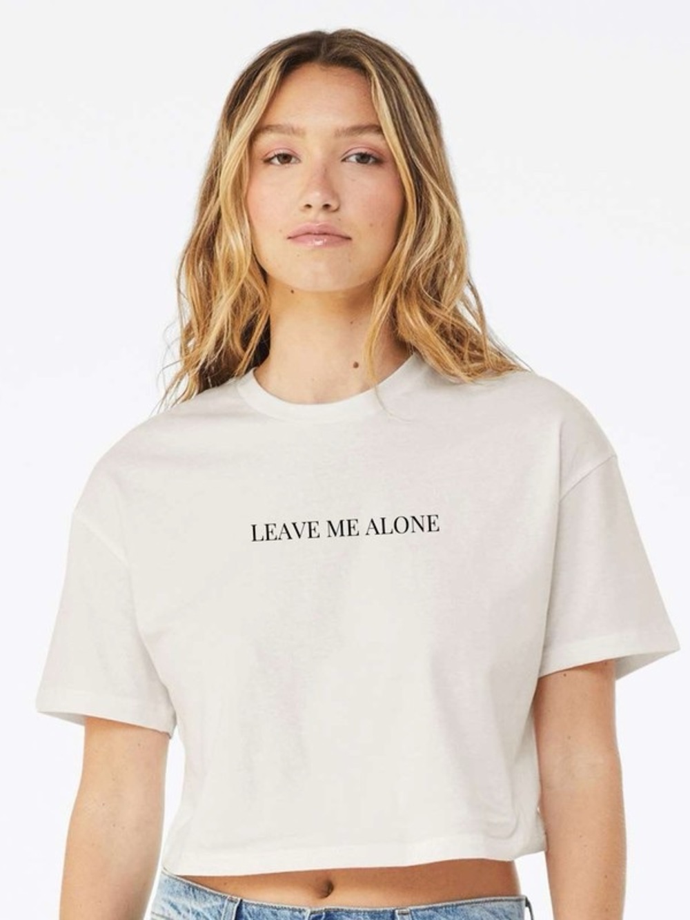 Leave Me Alone Graphic Women’s Crop Top